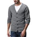 Matchstick Men's Button Through V Neck Knitted Cardigan#Z1522 (Z1522 Medium Heather Grey,UK 2XL (Tag Size 4XL))