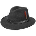 Stetson Powell Felt Traveller hat for Men - Water-Shedding, Tough and Hard-Wearing (AsahiGuard) - Made in The EU - Heathered Wool Felt hat - Summer/Winter Outdoor hat Anthracite S (54-55 cm)