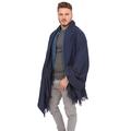 likemary Mens Scarf Merino Wool Oversize Muffler & Travel Blanket Wrap Ethical Fairtrade Twill Weave 100 x 200cm Navy Blue