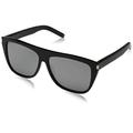 Saint Laurent Unisex's SL 1 001 Sunglasses, Black/Grey, 59