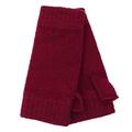 TCG London 100% Pure Cashmere Wrist Warmers Fingerless Gloves - Wine Red - Made in Scotland