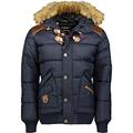 Geographical Norway BELPHEGORE MEN - Men's Warm Padded Jacket - Men's Winter Warm Lined Coat Jacket - Long Sleeve Windbreaker Jacket - Lightweight Fabric Quality Padding NAVY BLUE L
