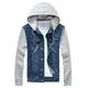 Kelmon Men's Rugged Wear Denim Hoodie Jacket (Large, Blue)