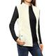 Allegra K Women's Body Warmer Stand Collar Lightweight Quilted Zip Jacket Gilet Ivory 12