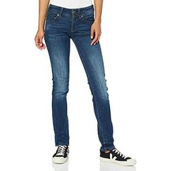 G-STAR RAW Women's Midge Saddle Mid Waist Straight Jeans, Blue Dark Aged, 32W / 32L