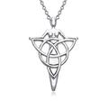 Bling Jewelry Irish Triquetra Large Celtic Ancient Divine Deity Danu Goddess Of Tree Protector Of Land Pendant Necklace For Women .925 Sterling Silver