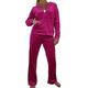 Women's Casual Velour Tracksuit Ladies Winter Warm Soft Curvy Sweatshirt Hoody and Joggers Two Piece Loungewear Set Hot Pink (M)