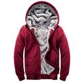 MANLUODANNI Men's Sport Suit Hooded Coat Fleece Tracksuit Jacket Red M