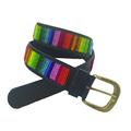 Kisiki Rainbow Beaded Leather Belt Handmade in Kenya