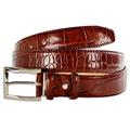 PASQUALE CUTARELLI Mens Crocodile Pattern Italian Leather Belt Burgundy X-Large 42 Inches