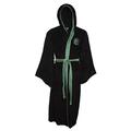 Mens Black Harry Potter Slytherin Crest Hooded Dressing Gown