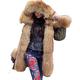 Roiii UK Women Faux Fur Thick Hood Parka Jacket Camouflage Winter Coat Size 8-20 (20, Army Green)