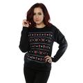 Ladies Black Deadpool Christmas Jumper Sweatshirt Official Marvel Girls Womens Small