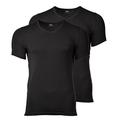 BOSS Mens T-Shirt VN 2P CO/EL Two-Pack of Underwear T-Shirts in Stretch-Cotton Jersey Black