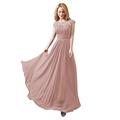 Angel Star New Chiffon Floor Long Maxi Evening Bridesmaid Formal Party Prom Dress Gown (18, Dusky Pink)