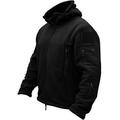 TACVASEN Windproof Men's Military Fleece Combat Jacket Tactical Hoodies, Black, L