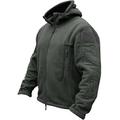 TACVASEN Windproof Men's Military Fleece Combat Jacket Tactical Hoodies, Grey, S