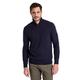 WoolOvers Mens Cashmere Merino Long Sleeve Premium Fine Knit Zip Neck Pullover Knitted Sweater Jumper Navy, M