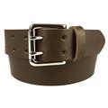 38-42 inch (L), Dark Brown, Nickel Plated Solid Brass Double Prong Buckle Mens Quality 1.5" Wide Leather Belt Made In UK