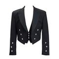 New Mens Black Prince Charlie Kilt Jacket and Coatee Vest - Perfect for Wedding