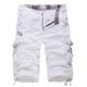 Men's Military Style Camo Cargo Shorts Casual Army Shorts Camouflage Shorts Twill Cargo Cotton Shorts (34, White)