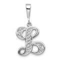 14ct White Gold Solid Polished Filigree Letter Name Personalized Monogram Initial L Pendant Necklace Jewelry Gifts for Women