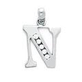 14ct White Gold CZ Cubic Zirconia Simulated Diamond Small Letter Name Personalized Monogram Initial N Pendant Necklace Measures 14x9mm Jewelry Gifts for Women