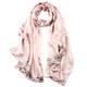 STORY OF SHANGHAI Women's 100% Silk Scarf Luxury Satin Graphic Painted Shawl Wraps DY03(Size: One Size)