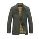 HZCX FASHION Men's Washed Cotton Two-Button Slim Fit Casual Blazer and Jackets 20170303-5618-118-AGR-UK L(44) TAG 4XL Army Green