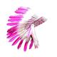 KARMABCN N23 Indian Headdress 5-8 Years Boy/Girl: Tuft with Real Feather for 21 Inches or 53.4 cm Pink Duck