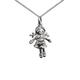 British Jewellery Workshops Silver 19x13mm moveable Rag Doll Pendant with a 1mm wide curb Chain 24 inches