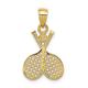 14ct Yellow Gold Polished Double Tennis Racquet Charm Pendant Necklace Measures 23.8x12.3mm Jewelry Gifts for Women