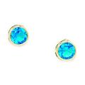 14ct Yellow Gold December Blue 5mm CZ Bezel Set Screw Back Earrings Measures 6x6mm Jewelry Gifts for Women