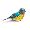 HENRYKA Blue Tit Bird Brooch Pin Sterling Silver Turquoise Amber, Brooches Handmade Bird, Statement Brooch Pin, Turquoise Brooch, Gift for Bird Lover