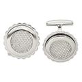 Stainless Steel Polished Textured Round Cuff Links Jewelry Gifts for Men