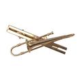 Trombone Tie Clip Tie Pin Badge Button + Box Miniblings Gold Plated Tiepin