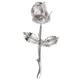 Rose Flower/Floral Sterling Silver Brooch Pin/Clip for Women/Teenage/Girls - 925 Sterling Silver - Vintage Style Brooch/Pin - Size: 30mm W X 63mm H