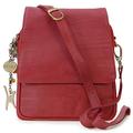 Catwalk Collection Handbags - Women's Leather Cross Body Bag - Medium Organiser Messenger Bag - Multiple Pockets And Compartments - METRO - Red