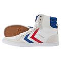 Hummel Unisex Slimmer Stadil High Hi-Top Trainers ,White Blue Red Gum 63 511 9228,9 UK