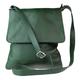 Girly Handbags Womens Genuine Soft Leather Italian Cross Body Shoulder Bag Flap Zipper - Dark Green