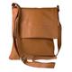 Girly Handbags Womens Genuine Soft Leather Italian Cross Body Shoulder Bag Flap Zipper - Light Tan