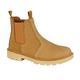 Mens Leather Safety Steel Chelsea Slip On Dealer Ankle Work Boots Shoes Size 6-14 - Honey - UK 12