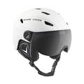 Black Crevice Adults Ski Helmet with Visor, Unisex, Skihelm, white/black, M