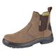 MENS GRAFTERS BROWN LEATHER WIDE FITTING CHELSEA DEALER SAFETY BOOTS M9509B (UK6.5)
