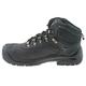 MENS GRAFTERS LEATHER WATERPROOF WIDE FIT LACE UP SAFETY BOOTS M9508 (UK9, BLACK)