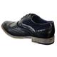 Mens Real Leather & Suede Laced Gatsby Brouges Smart Casual Designer Retro Shoes Black-Navy 11