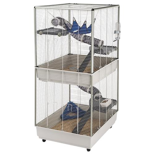 Ferplast Kleintierkäfig Furet Tower in grau mit L 80 x B 75 x H 161 cm