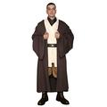 Obi-Wan Kenobi Jedi Knight Costume - Body Tunic with Dark Brown Jedi Robe - Replica Costume (Men: X-Large)
