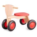 New Classic Toys 11420 Baby Wooden 1 2 Ride Toy, Toddlers First Tricycle for One Year Old, Children Scooter for Age 12 Months with 3 Wheels Red Color, Trike