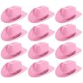 Pink Cowboy Hats - Pack of 24 - Felt Star Studded Cowboy Hat Cowgirl Hats Wild West Fancy Dress Accessory